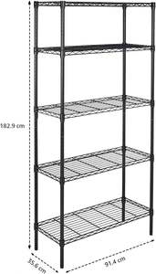 5 Tier Planken Verstelbare Chroom Draad Rekken Rek Draadrekken Organizer Voor Garage Magazijn Kantoor - Product Image 4