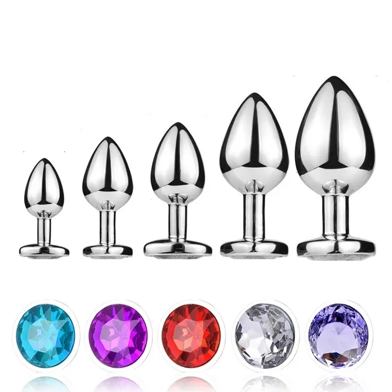 XS/S/M/L/XL Hot anal plug adult SM metal sheet gem anal plug women and men butt plug sex products