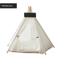 Hoogwaardige Boho-stijl honden-teepee met kantversiering, wasbaar kussen, comfortabel onderkomen voor alle seizoenen