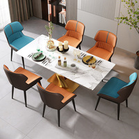 Chaises de salle à manger modernes et minimalistes, personnalisables, vente en gros, livraison directe, avec dossier et accoudoirs, rembourrées en mousse haute élasticité