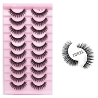 Meilleur prix longueur naturelle 7-15mm 3d vison faux cils cils 10 paires 8d vison cils