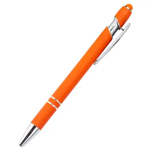 Customize Ball Pen Business Gifts Writing Colorful Personalized 2 In 1 Mobile Touch Promotion Metal Custom Stylus Ballpoint Pen With Logo Printed
