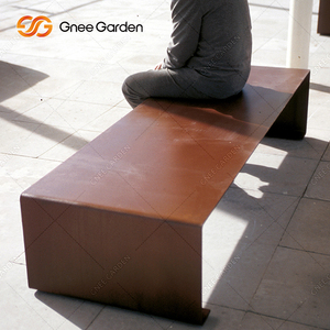 Banc de rue moderne en acier Corten certifié CE Sièges d'extérieur toutes saisons pour jardin, hôtel et école communautaires - Product Image 4