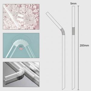 Pailles à boire flexibles en plastique transparent réutilisables 0,2 " x 7,87 " - Product Image 2