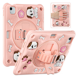2024 personnalisé mignon enfants dessin animé étui en silicone pour 10.2 <span class=keywords><strong>Ipad</strong></span> 9th 8th 7th génération étui avec bandoulière <span class=keywords><strong>2021</strong></span> 2020 - Product Image 4