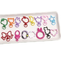 Anneau ouvert en alliage de couleur bonbon avec peinture à l'huile, fermoir à ressort, pendentif créatif pour la fabrication de colliers, accessoires de bijoux chinois