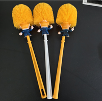 Ensemble brosse et support compact pour cuvette de toilettes avec poils en nylon, brosse nettoyante amusante pour toilettes