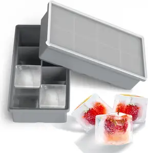 Yongli-Herramientas de helado de silicona grande, moldes cuadrados para hacer cubitos de hielo con tapa para cócteles