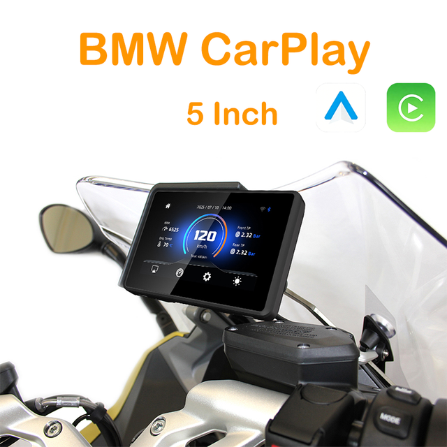 Motorcycle Screen 5 Inch Wireless CarPlay Android Auto for BMW R1200GS R1250GS ADV Digital Dashboard Motorcycle Navigation