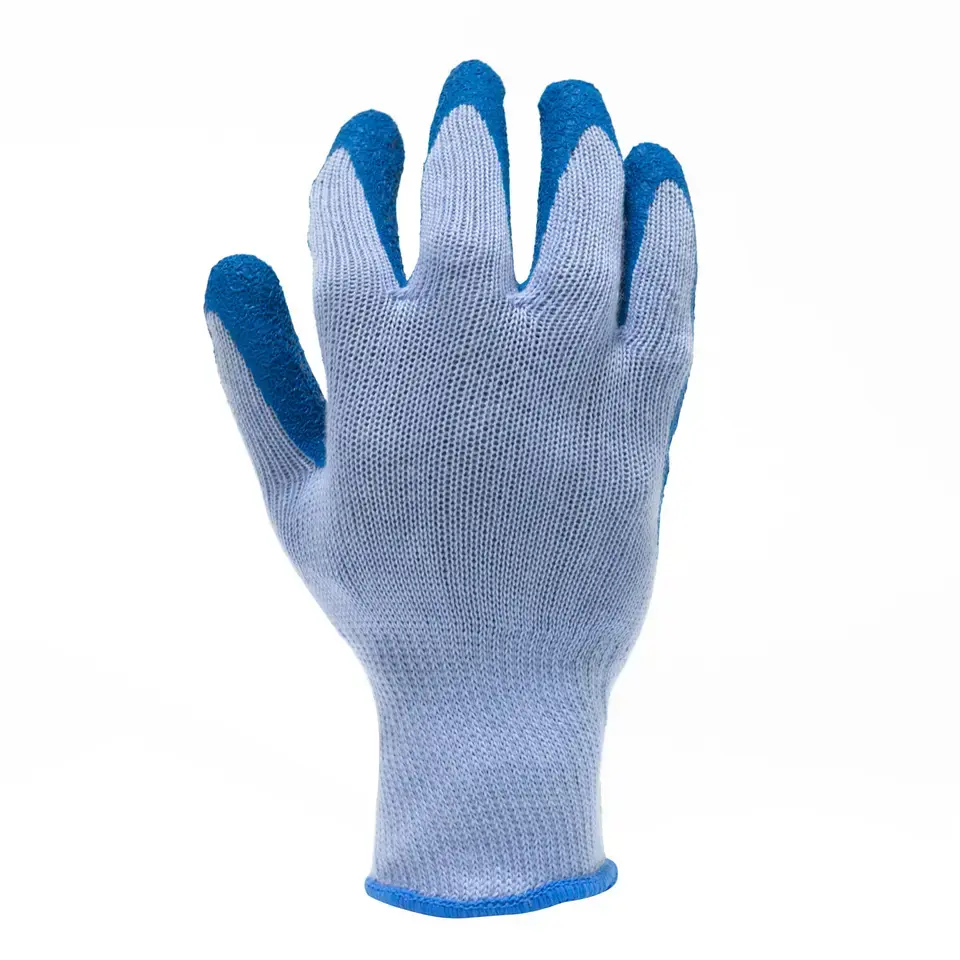 21Gauge Polyester Nylon Seamless Liner Nitrile wrinkling Gloves With Latex Palm Coating High Dexterity Working Glove