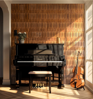 Panneau de mosaïque en bois massif, blocs de bois irréguliers, art mural pour hall d'hôtel, café, mur d'accentuation, revêtement mural intérieur