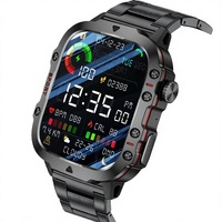 Untuk E101 Jam Tangan Digital Pria Sport LED Tampilan Waktu Ganda Tahan Air Tali Baja Tahan Karat Paduan Logam Jam Tangan Elektronik Quartz