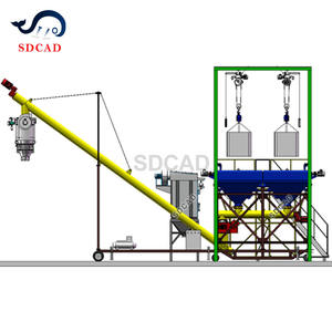 Trémie avancée de ciment de réservoir de silo de ciment de grand sac avec la tarière pour des matériaux en vrac de sac - Product Image 2