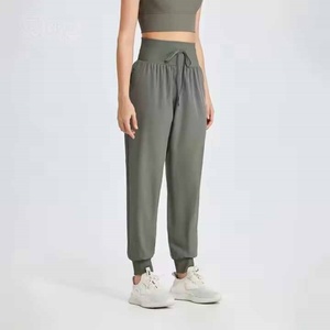 Pantalons de jogging en coton pour femmes populaires et personnalisés, bas uni, taille élastique, cordon de serrage, pantalon de jogging pour femmes - Product Image 4