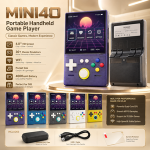 Mini console de jeu portable de poche, écran <span class=keywords><strong>4</strong></span> pouces, Linux open source, lecteur de jeux vidéo rétro, double joystick, prise en charge du Wi-Fi, jeux d'arcade - Product Image 1