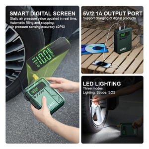 <span class=keywords><strong>Démarreur</strong></span> de voiture portable avec compresseur d'air, <span class=keywords><strong>démarreur</strong></span> de secours 1500A avec pompe à air 150psi, gonfleur de pneus - Product Image 5