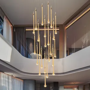 Tpstar Verlichting Wk9 Crystal Duplex Gebouw Hanglamp Waterdruppelvormige Hotellobby Decoratieve Verlichtingsarmatuur