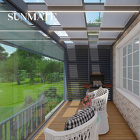 Véranda en verre, Véranda 4 saisons, Véranda autoportante et de type intelligent, Toit de terrasse, Facile à installer, Jardin d'hiver en aluminium