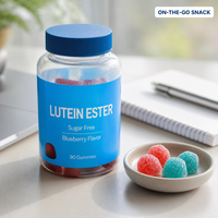 Factory Direct Custom Lutein Ester Gummies Sugar Free Blueberry Jelly Candy 12mg with OEM ODM Logo Packaging