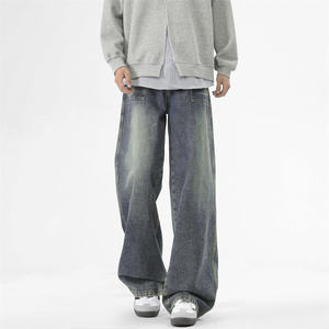 Pantalones Vaqueros de Hombre Más Vendidos, Personalizables, de Tiro Medio, con Degradado Sólido, Estilo Retro, Rotos, Rectos, Lavados, de Mezclilla, Casuales, a la Moda, ODM - Product Image 3