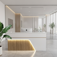 Comptoir de réception moderne et minimaliste pour hôtel, bureau, caisses de paiement – Mobilier commercial durable et brillant de forme carrée