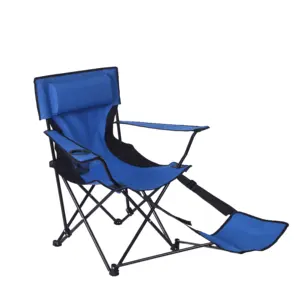 Groothandel Custom Logo Outdoor Grote Opvouwbare Ultralichte Camping Strandstoel Met Voetsteunen