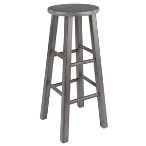 Tabouret de bar moderne rustique en bois gris huître pour bar à domicile, hôtel, salon, chambre à coucher, meubles de style détente - Product Image 1