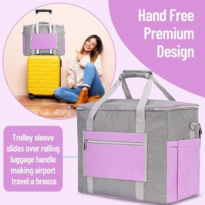 Échantillon gratuit Sac de transport portable Sac de rangement pour projets de broderie carré avec tissu Oxford Métal pour transporter des outils Kits - Product Image 4