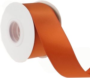Ruban en satin de luxe de 2 pouces de large, 196 couleurs, terre cuite, décoration, 100 yards, 100% polyester, style double face - Product Image 3