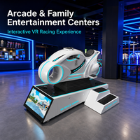 VR Space Wheel Mesin Simulator Gerak Dalam Ruangan Komersial Berbahan Fiberglass & Logam untuk Wahana Balap Arcade