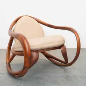 Elegante Sillón Chaise Longue de Madera Maciza con Tapicería de Cuero Premium, Muebles Modernos para el Hogar, Hotel, Villa PISANO - Product Image 4