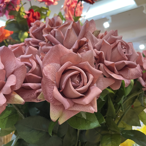 Commercio all'ingrosso di alta qualità reale tocco artificiale polveroso <span class=keywords><strong>rosa</strong></span> Rose in lattice di caffè, vero tocco idratante <span class=keywords><strong>rosa</strong></span> fiori artificiali - Product Image 1