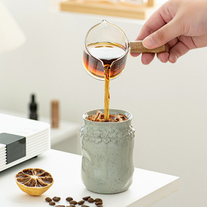 Tasses à expresso et à thé en grès de style japonais XUANHUI, luxe léger rétro, faites à la main, en céramique italienne froissée - Product Image 4