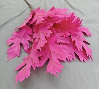 Nouveauté 2026 Feuilles de chêne en plastique soyeux 3 branches Feuille artificielle Décoration suspendue au plafond pour Pâques