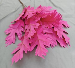 Nouveauté 2026 Feuilles de chêne en plastique soyeux 3 branches Feuille artificielle Décoration suspendue au <span class=keywords><strong>plafond</strong></span> pour Pâques - Product Image 6