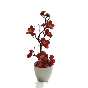 Bonsaï artificiel Paulon en fleurs de prunier, 27 cm de haut, plante en pot simulée pour la décoration de la maison et du salon - Product Image 5