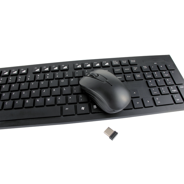 VCOM Keyboard Mouse Combo Portable Light Weight 104 Keys Wireless Keyboard Computer Mouse Set