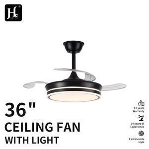 Ventilateur de plafond LED moderne avec lumière, télécommande rétractable, lampe de ventilateur pour la maison et le restaurant, silencieux, 6 vitesses, lustre de ventilateur - Product Image 2