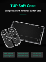 Pour DATA FROG Coque de protection transparente en TPU avec protection d'écran transparente Accessoire pour Nintendo pour Switch OLED Console de jeu