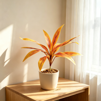 Künstliche Dracaena-Pflanzenstiele und -Zweige, Tropischer Kunstbaum mit Verzierter Blätterung für Thanksgiving, Wohnzimmer und Bürodekoration