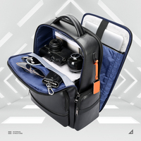 Sac à dos pour ordinateur portable BOPAI en cuir de luxe pour hommes, antivol, extensible, avec port USB pour la recharge en voyage, vente en gros OEM