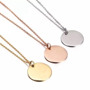 Collar con Colgante <span class=keywords><strong>de</strong></span> Disco Redondo <span class=keywords><strong>de</strong></span> Acero Inoxidable Grabado, Regalo Inspirador <span class=keywords><strong>de</strong></span> <span class=keywords><strong>Amistad</strong></span> para Ella - Product Image 6