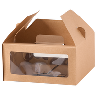 Boîte d'emballage pour bonbons recyclable personnalisée avec poignée et fenêtre transparente