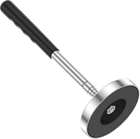 Outil de ramassage magnétique de 35 lb, balayette extensible avec tête de 3,3 pouces, tige en acier à 5 sections de 33,5 pouces, détecteur de clous