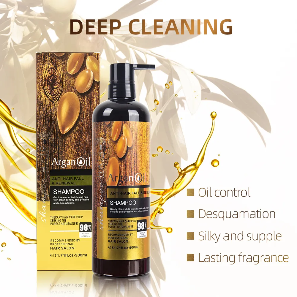 Commercio all'ingrosso OEM collagene all'ingrosso chiara crescita perdita di capelli cheratina olio di argan shampoo per capelli