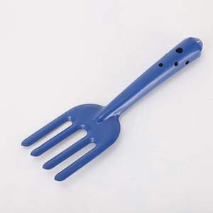 Horquilla de jardín de plástico azul de 4 puntas para herramientas de horticultura y plantación de flores - Product Image 1