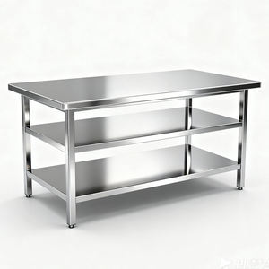 מותאם אישית נירוסטה אחסון מדפים מדף המפעל רגל מרובע חזק ועמיד לתצוגה מטבח מחסן - Product Image 5