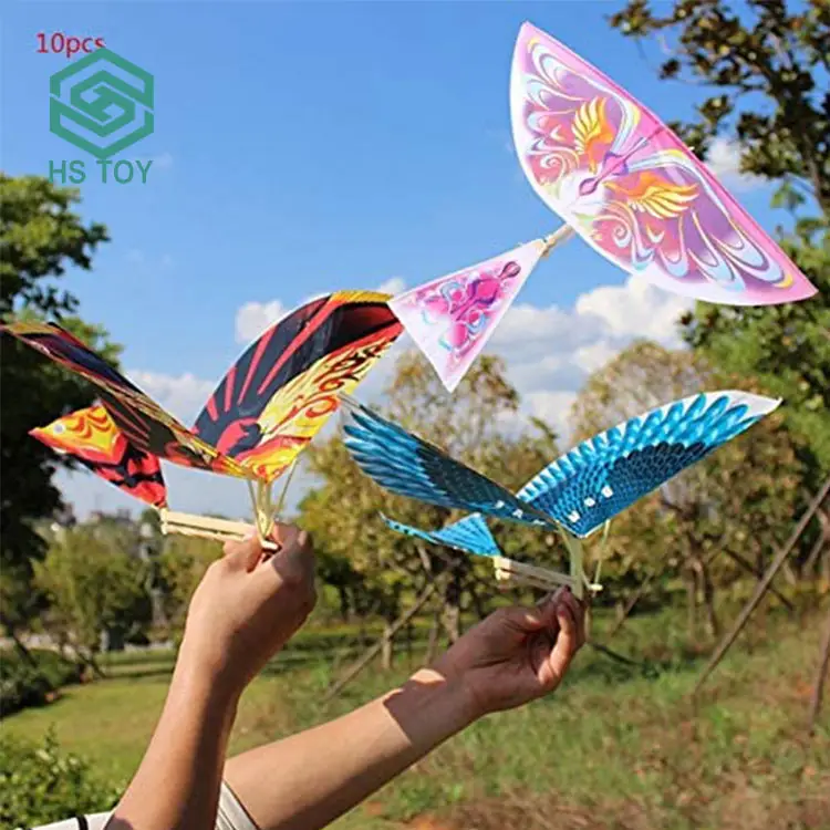 Hs Rubber Band Power Diy Vliegtuig Ornithopter Vogels Modellen Vliegers Kids Speelgoed