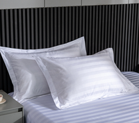 Linge de lit d'hôtel 5 étoiles, blanc, luxe, doux, 100% coton, rayures satinées de 1 cm/3 cm, ensemble de literie d'hôtel, housse de couette, draps de lit d'hôtel