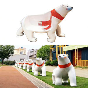 Urban Arctic Polar Bear Bench Modern Waterproof Fiberglass Outdoor <b>Seating</b> for Eco-Conscious Cities garden & School Use - Product Image 4